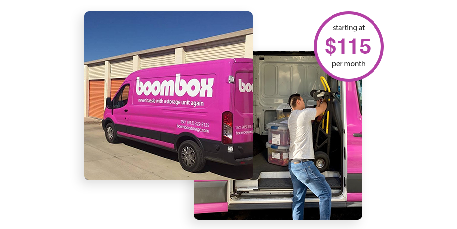 Boombox is a SF Bay Area full-service storage company managing the pick up, storage, and retrieval of your things. ✓ Book one of our purple vans today!